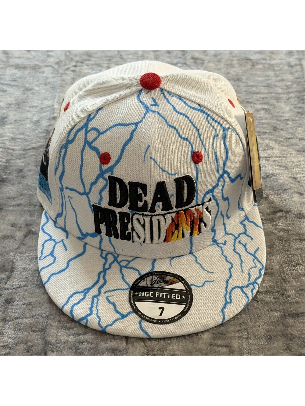 Headgear Classics Dead Presidents Fire Brimstone Fitted Hat Size 7 HGC White